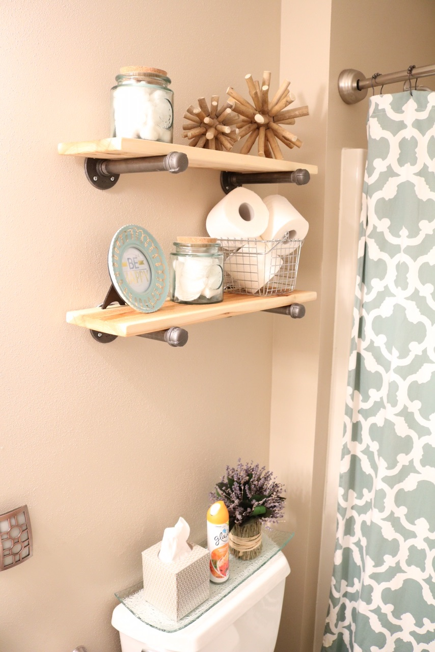 DIY Rustic Industrial Bathroom Shelves and Beach Decor ...