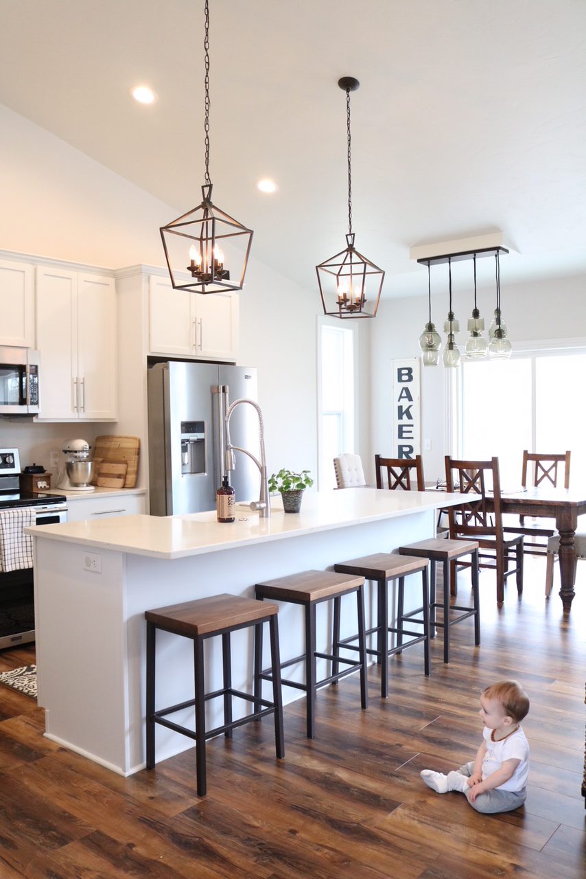 Open Concept Kitchen And Dining Space Modern Farmhouse Sugar Maple Notes