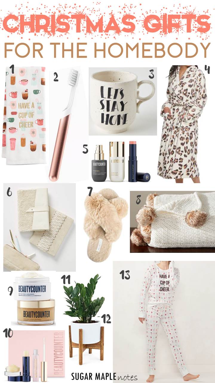 Christmas Gifts for the Homebody Women - Gift ideas for women - #giftguide #christmasgifts #giftsforwomen #homebody #beautycounter #christmasgifts #cozygifts #womensgifts #momgifts